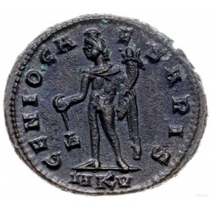 follis 308-309, Cyzicus; Aw: Popiersie cesarza w prawo,...