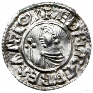 denar typu crux, 991-997, mennica Bedford, mincerz Leof...