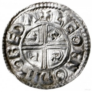 denar typu crux, 991-997, mennica Bedford, mincerz Leof...