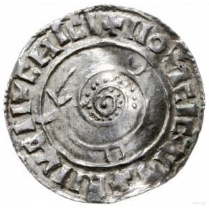 Knut; denar 1018-1035; Aw: Spirala przeciwna do ruchu z...