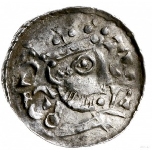 denar 1039-1042; Hahn 43A.3; srebro 18 mm, 1.17 g, gięt...