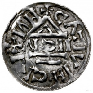 Bawaria, denar 1002-1009, mincerz Aig; Hahn 74a1; srebr...