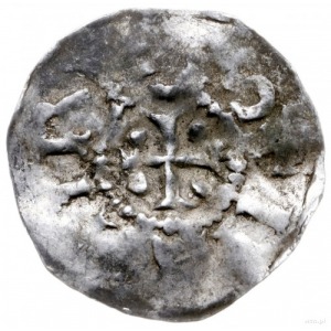 denar 1014-1024; Aw: Krzyż z kulkami w kątach, wokoło f...