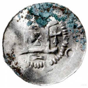 denar 1031-1051; Aw: Kapliczka z czterema klinami w for...
