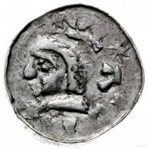 denar 1081-1102; Aw: Głowa w lewo, VLADIS[LAVS]; Rw: Bu...