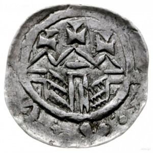 denar 1081-1102; Aw: Głowa w lewo, VLADIS[LAVS]; Rw: Bu...