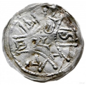 denar, po 1166 roku; Aw: Książę na koniu w prawo, trzym...