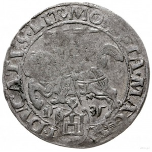 grosz 1535 Wilno; odmiana z literą N pod Pogonią, końcó...