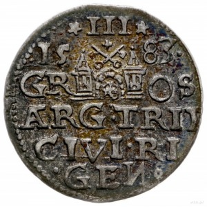 trojak 1583, Ryga; Iger R.83.1.a (R1), Gerbaszewski 14b