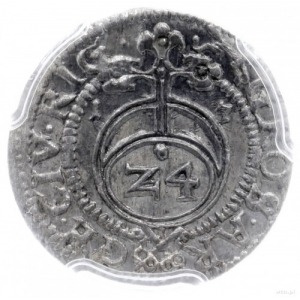 grosz 1617, Ryga; Aw: Tarcza herbowa pod koroną i napis...