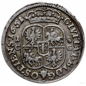 ort 1651, Bydgoszcz; Aw: Popiersie króla w prawo, w wie...