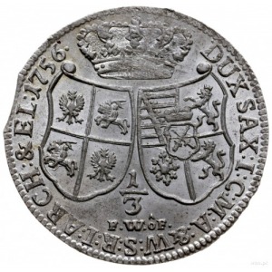 1/3 talara (1/2 guldena) 1756 FWôF, Drezno; Kahnt 555, ...