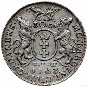 30 groszy (złotówka) 1763, Gdańsk; CNG 425, Kahnt 720, ...