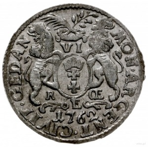 szóstak 1762, Gdańsk; CNG 413.II.a, Kahnt 730; piękny