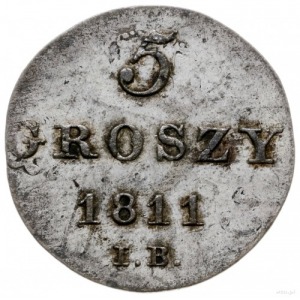 5 groszy 1811 IB, Warszawa; odmiana z inicjałami IB; Pl...