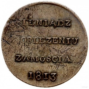 6 groszy 1813, Zamość; Aw: Napis w poziomie; PIENIĄDZ /...