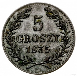 5 groszy 1835, Wiedeń; Bitkin 3, Plage 296; patyna, pię...
