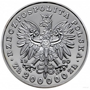 200.000 złotych 1990, Solidarity Mint - USA; Józef Piłs...