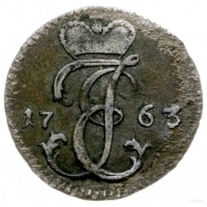 grosz 1763 ICS, Mitawa; Aw: Monogram księcia, Rw: Dwie ...