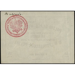 50 koron 1914; II edycja, na odwrocie stempel “Komisja ...