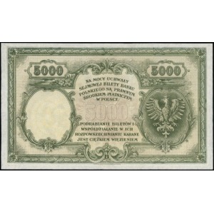 5.000 złotych 28.02.1919, próbny druk, seria A, bez num...