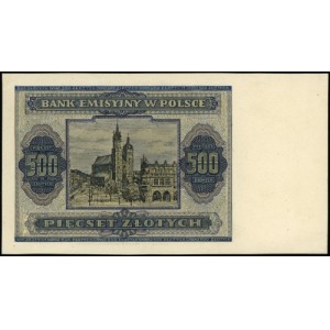 500 złotych 1941; 3 części projektowanego rewersu bankn...