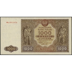 1.000 złotych 15.01.1946, seria Wb, numeracja 0911079; ...