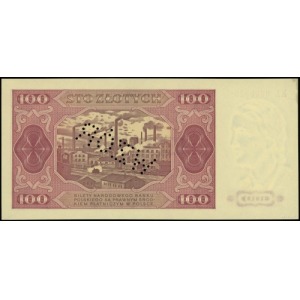 100 złotych 1.07.1948; seria KL, numeracja 0000025, per...