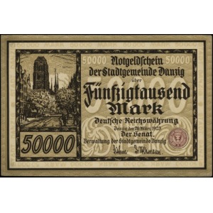 Der Senat der Stadtgemeinde Danzig; 50.000 marek 20.03....