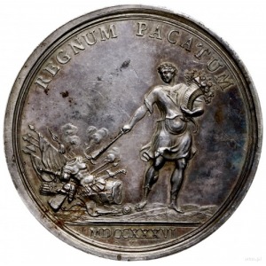 medal z 1736 r. autorstwa H. F. Wermutha wybity na pami...