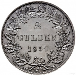 2 guldeny 1851, Frankfurt; Dav. 642, AKS 5, Thun 132; p...