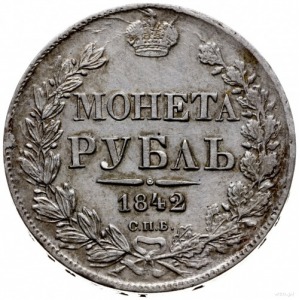 rubel 1842 СПБ АЧ, Petersburg; odmiana z 8 gałązkami la...