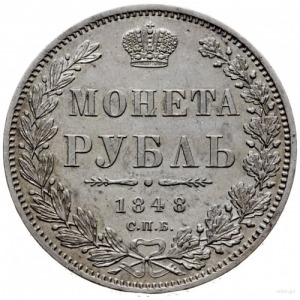 rubel 1848 СПБ НI, Petersburg; mały order na ogonie Orł...