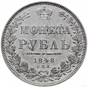 rubel 1848 СПБ НI, Petersburg; mały order na ogonie Orł...