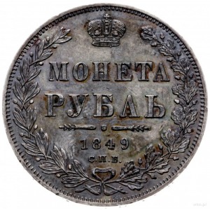 rubel 1849 СПБ ПA, Petersburg; mały order na ogonie Orł...
