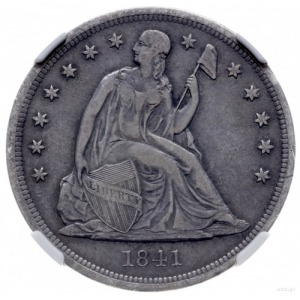 1 dolar 1841, Filadelfia; Seated Liberty; KM 71; ciemna...