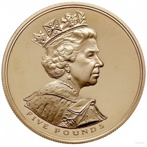 5 funtów 2002, Royal Mint; wybite na 50-lecie panowania...