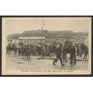 Sieradz, Niemieccy kawalerzyści na Rynku, ca. 1916