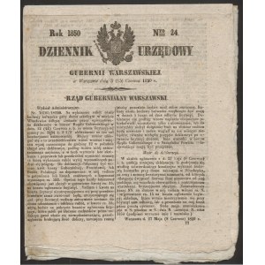 Dziennik Urzędowy nr 24 rok z 3 (15) czerwca 1850
