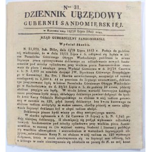 Dziennik Urzędowy Guberni Sandomierskiej 18/30 lipca 1843 r.