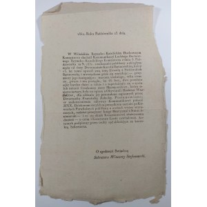 Wilno 1842, Komunikat w formie odezwy drukowanej w sprawie Karola Bartnowskiego