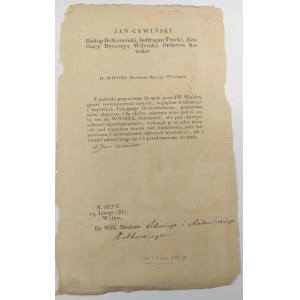 Odezwa drukowana Biskupa Wileńskiego Jana Cywińskiego z 1842 r.