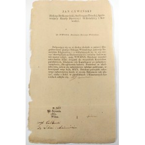 Odezwa drukowana Biskupa Wileńskiego Jana Cywińskiego z dn. 27.I.1842r.