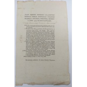 Odezwa drukowana Biskupa Wileńskiego Jana Benedykta Kłągiewicza z dnia 23.II.1829r. r.
