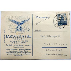 Karta Pocztowa reklamowa firmy Jaroszka i S-ka Poznań