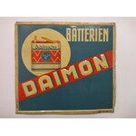 Reklama blaszana, tłoczona Daimon Batterien