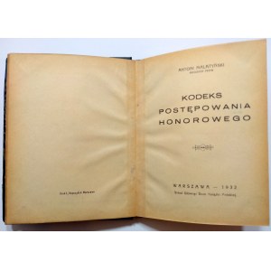 Malatyński, Kodeks Postępowania Honorowego 1932