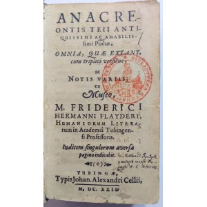 Anacreontis Teii Antiquissimi 1622