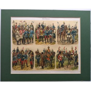 Rycina przedstawiająca żołnierzy sześciu armii
