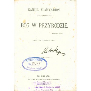 FLAMMARION Kamill (1842-1925): Bóg w przyrodzie. Przekład z francuzkiego. Warszawa: M. Orgelbrand 1875. - [2]...